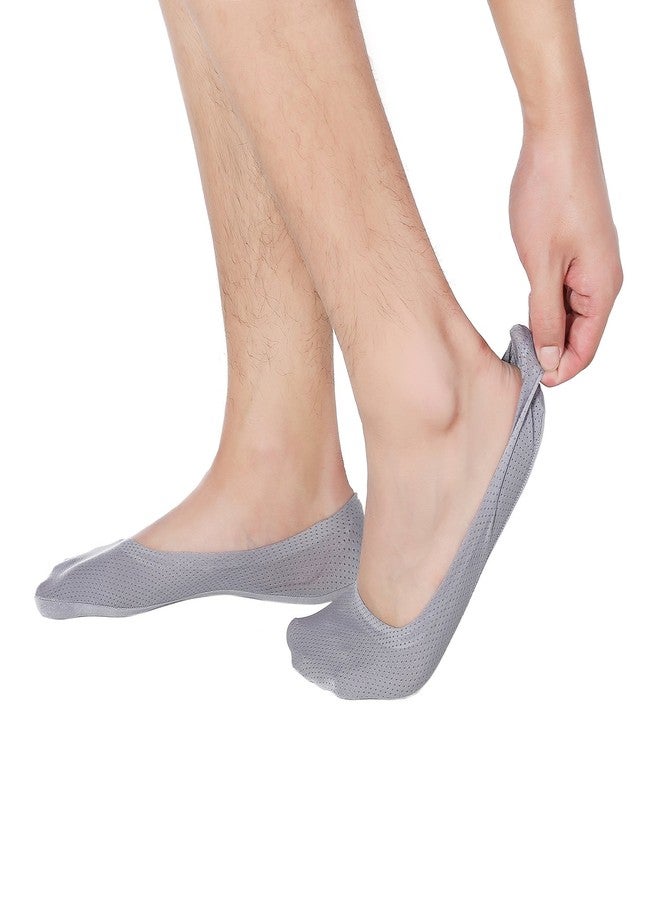 Joulli Men's Low Cut No Show Casual Non Slip Athletic Boat Socks (6 Pack),Black, Light Gray, White,Small - Image 4